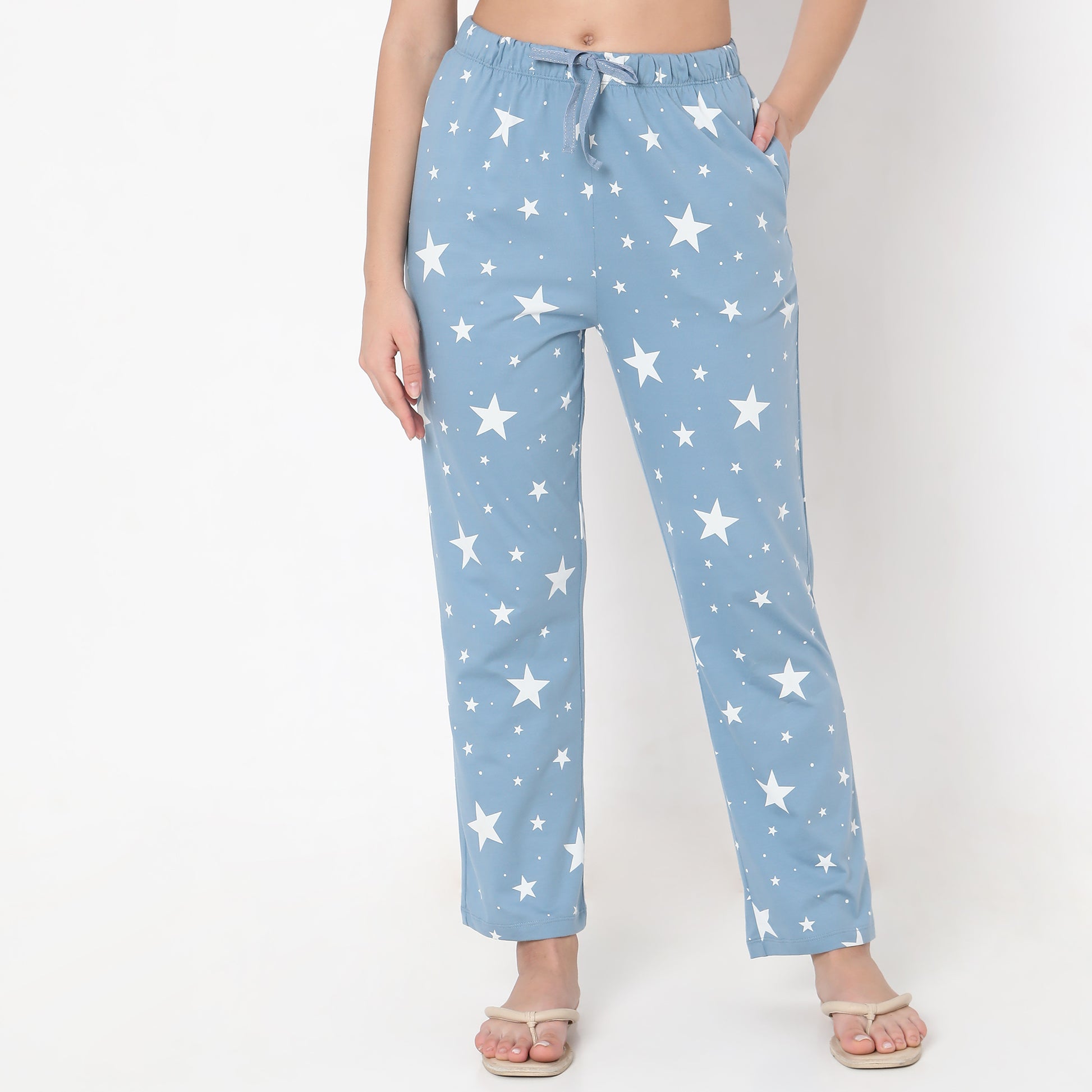 Regular Fit Printed Mid Rise Pyjamas