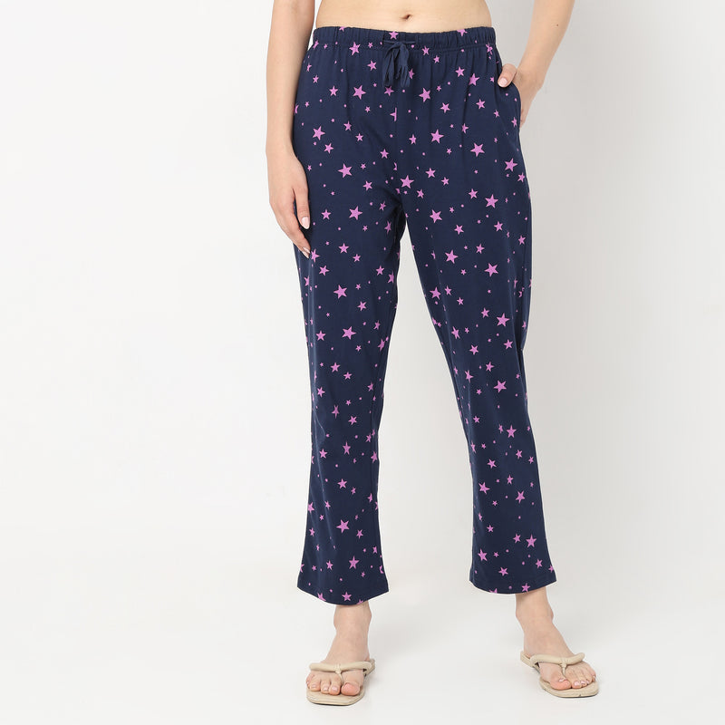 Regular Fit Printed Mid Rise Pyjamas