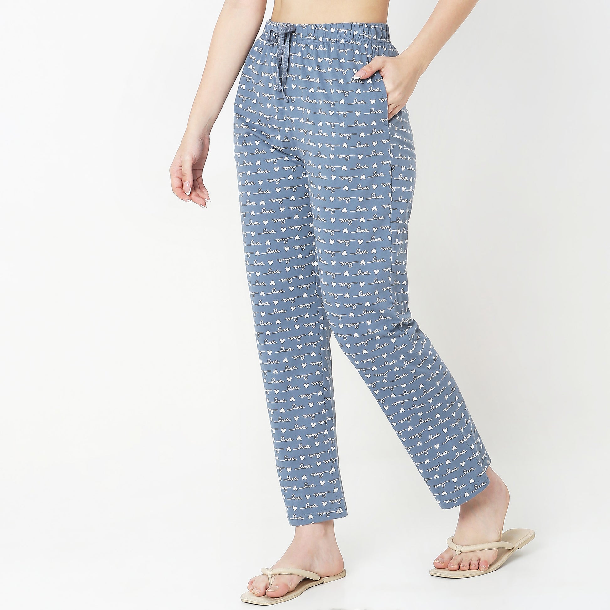 Regular Fit Printed Mid Rise Pyjamas