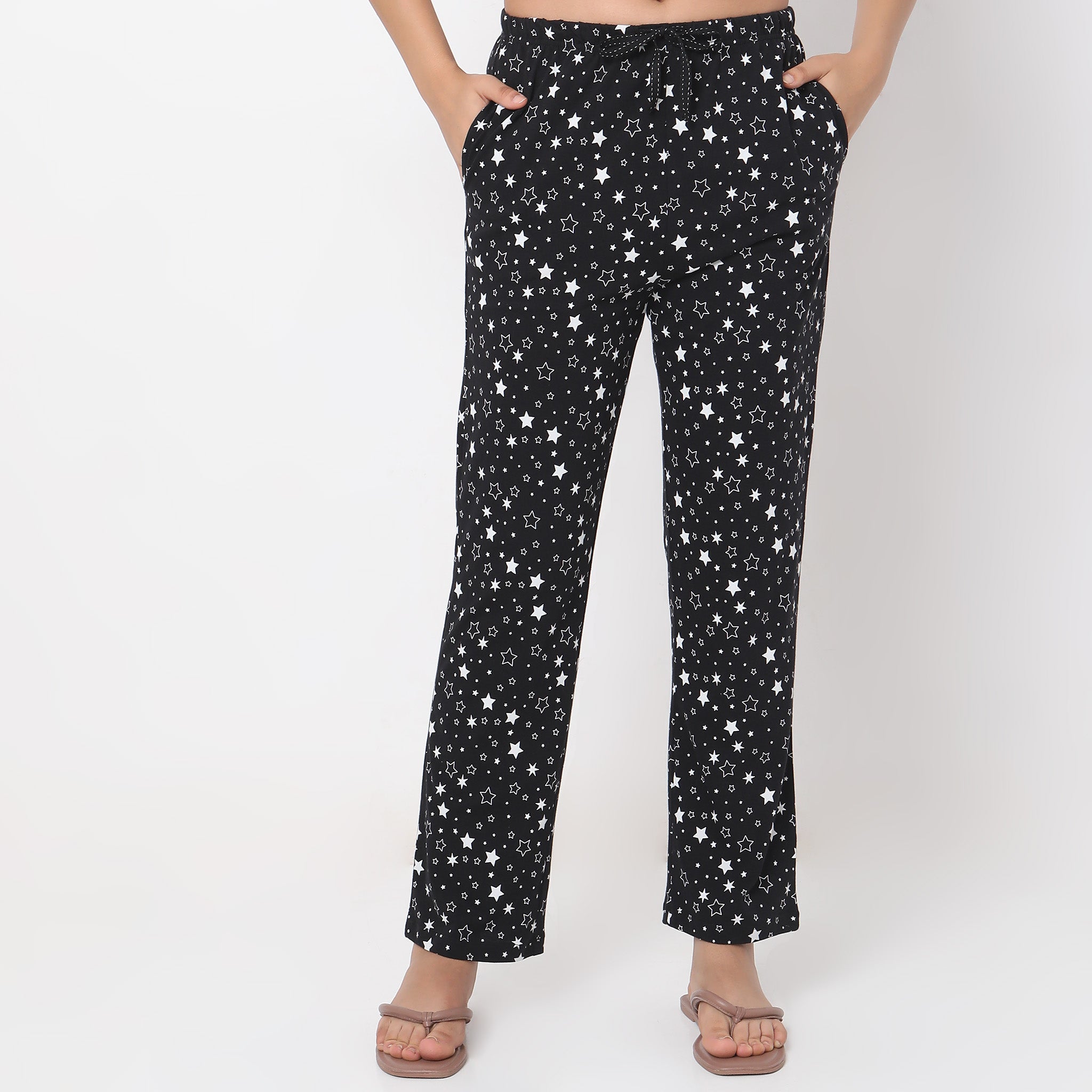 Regular Fit Printed Mid Rise Pyjamas