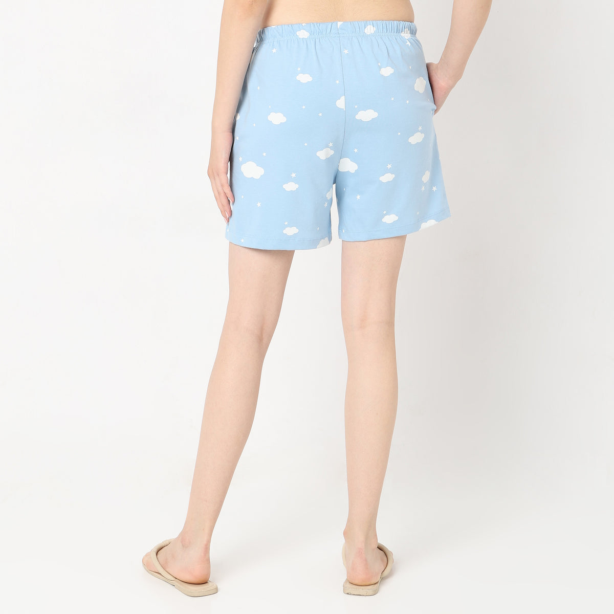 Regular Fit Printed Mid Rise Shorts