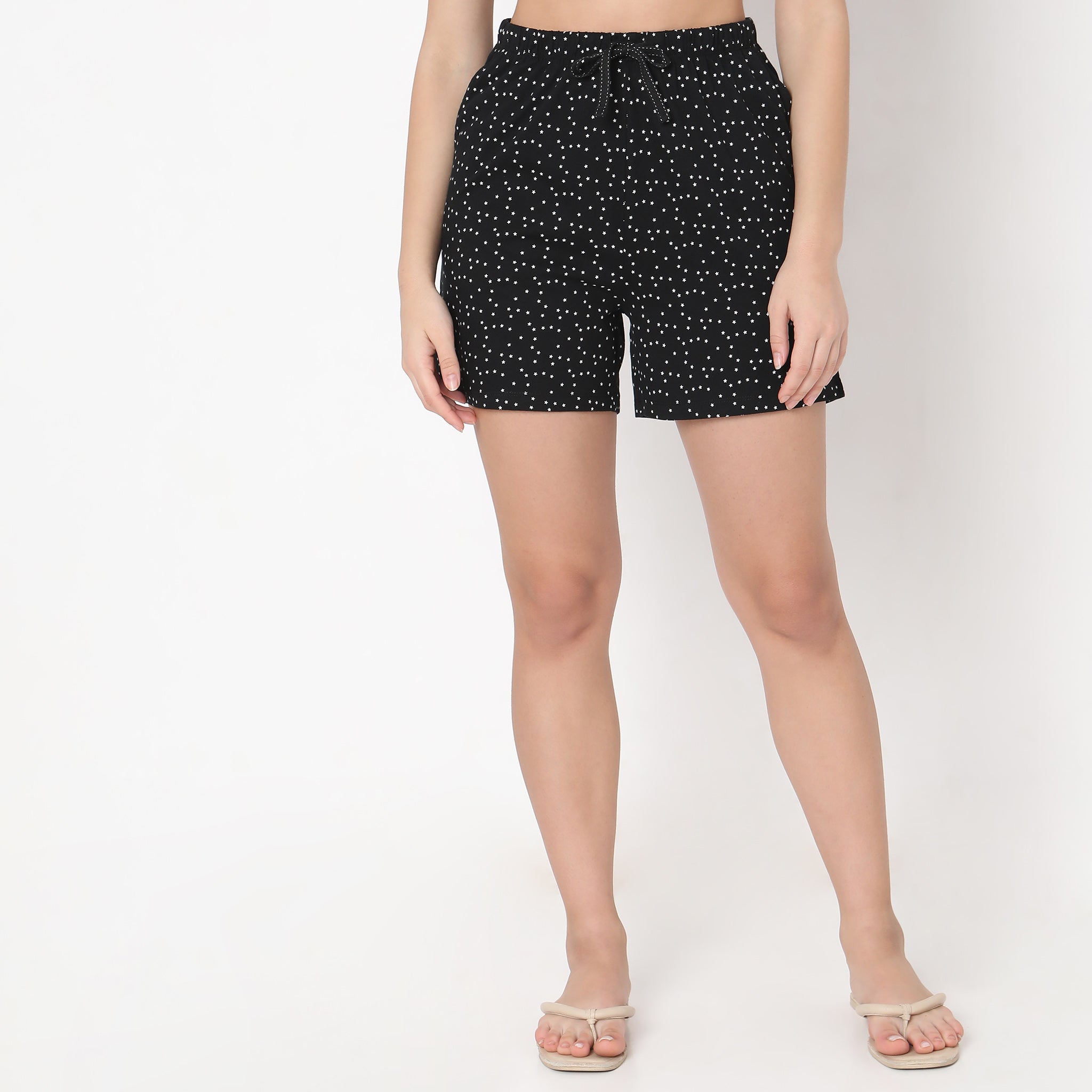 Regular Fit Printed Mid Rise Shorts