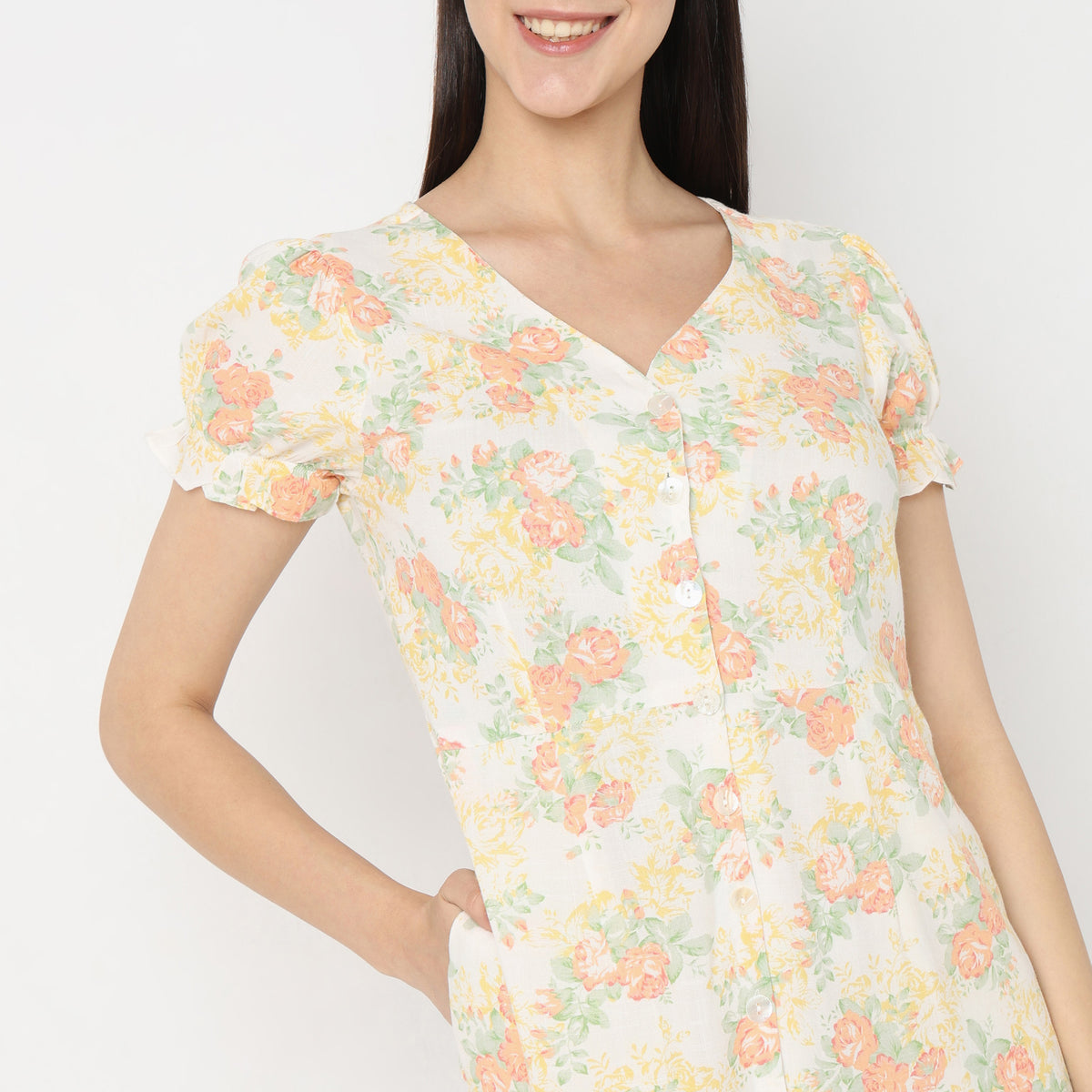 Regular Fit Floral Dress