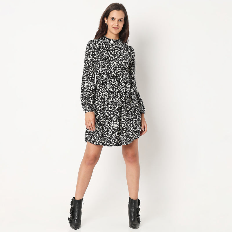 Regular Fit Printed Dress