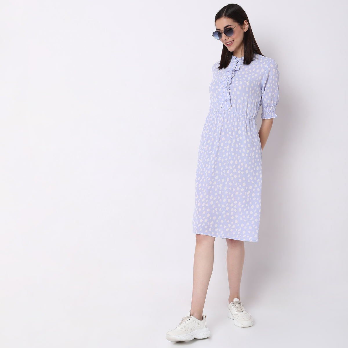 Regular Fit Polka Dot Dress