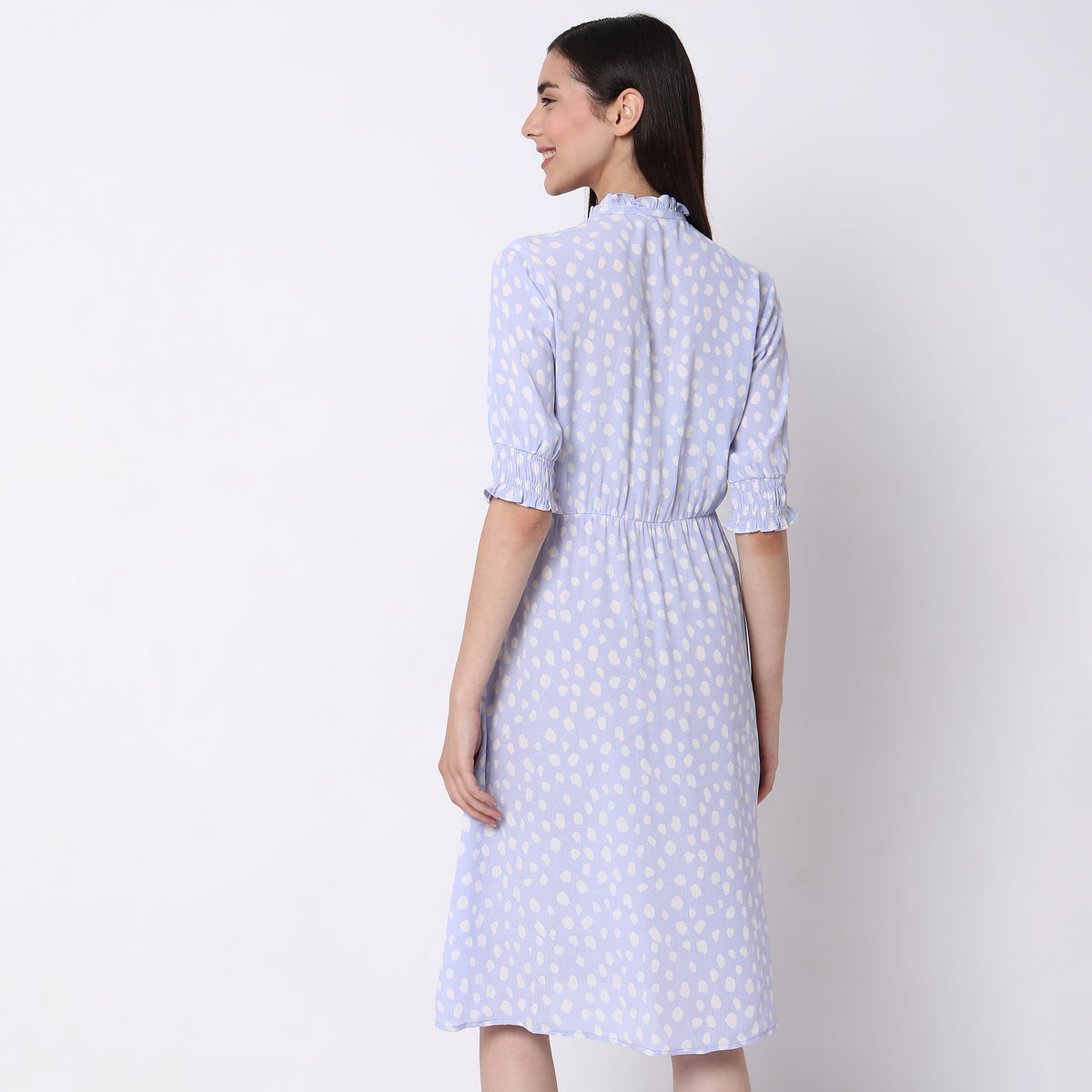 Regular Fit Polka Dot Dress