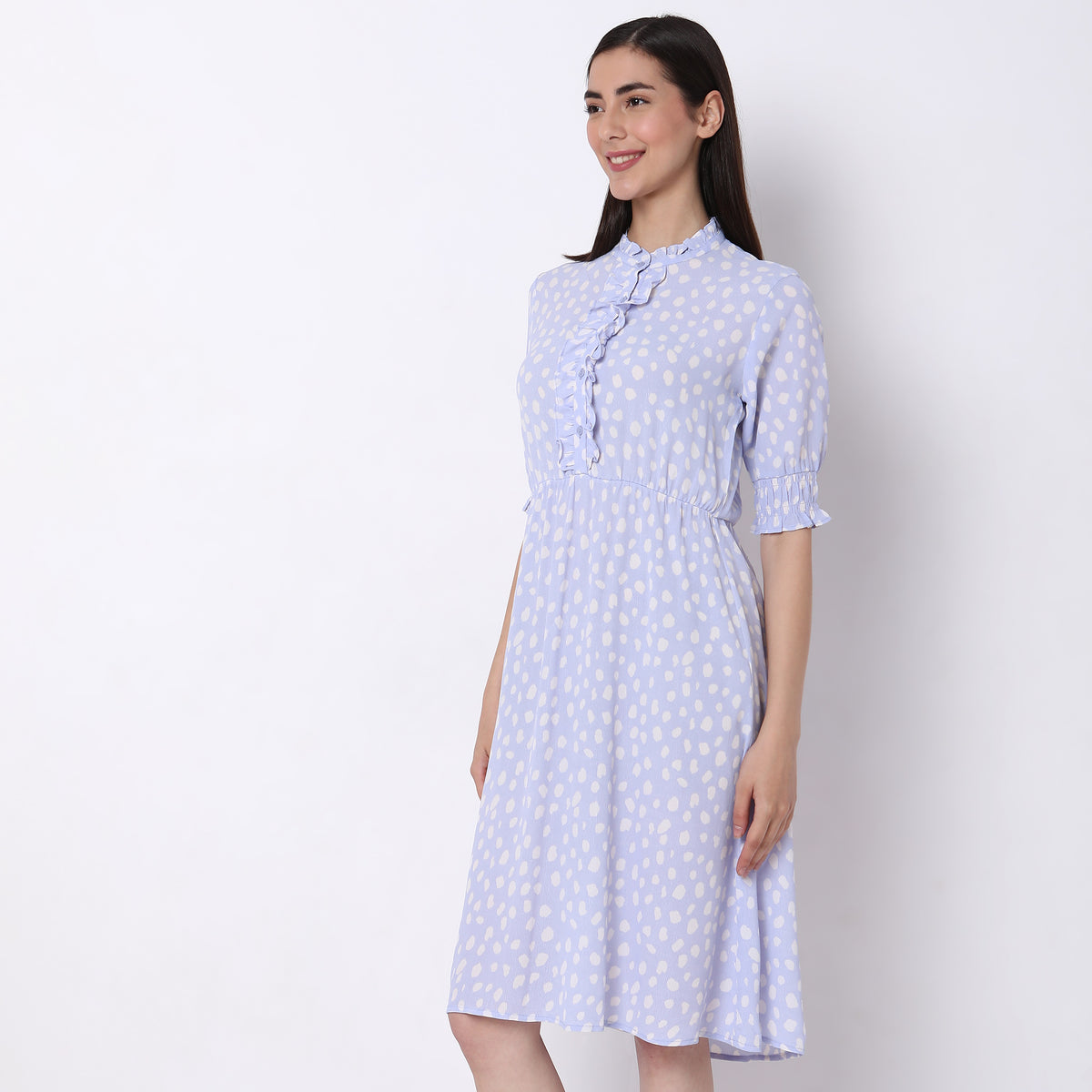 Regular Fit Polka Dot Dress