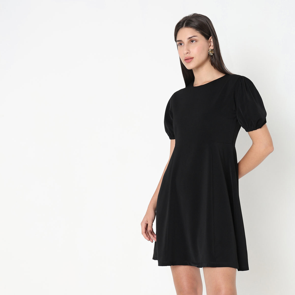 Regular Fit Solid Dress