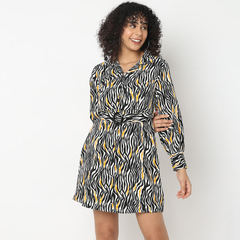 Relaxed Fit Animal Print Dress