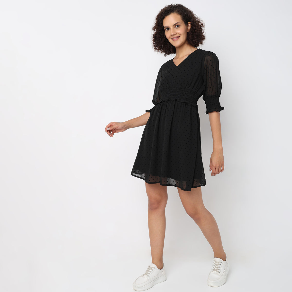 Regular Fit Solid Dress