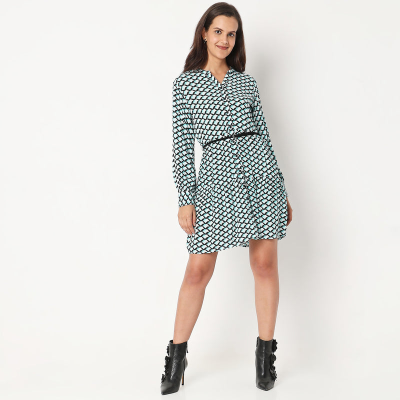 Regular Fit Printed Dress