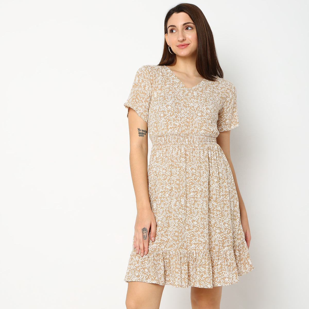 Regular Fit Printed Dress