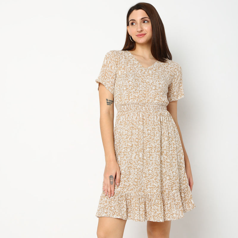 Regular Fit Printed Dress