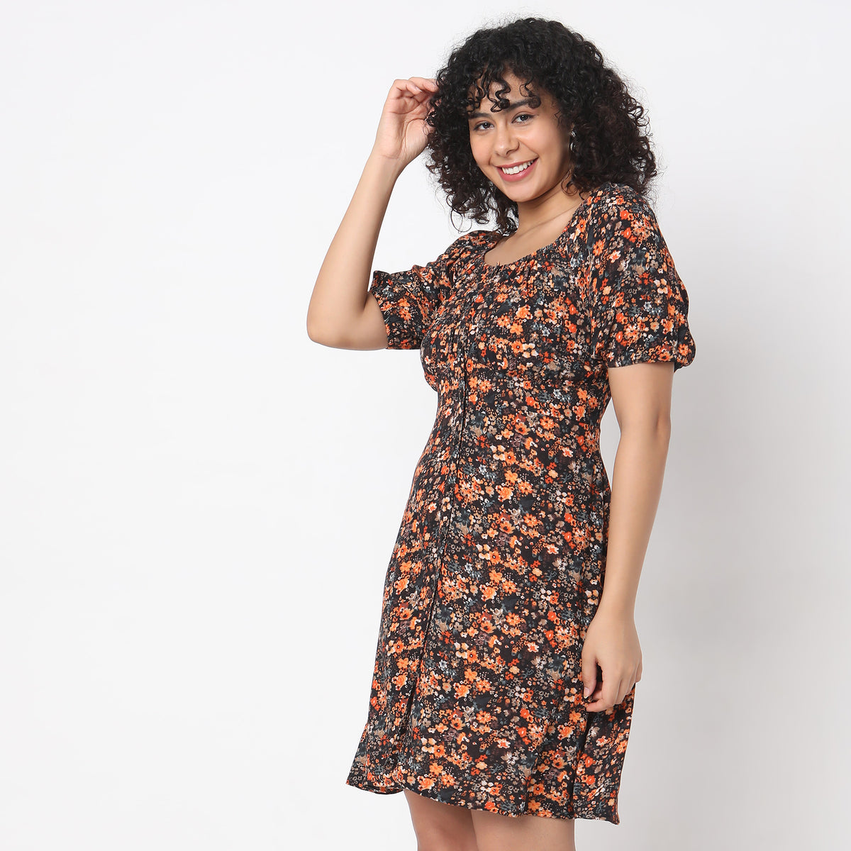 Regular Fit Floral Dress