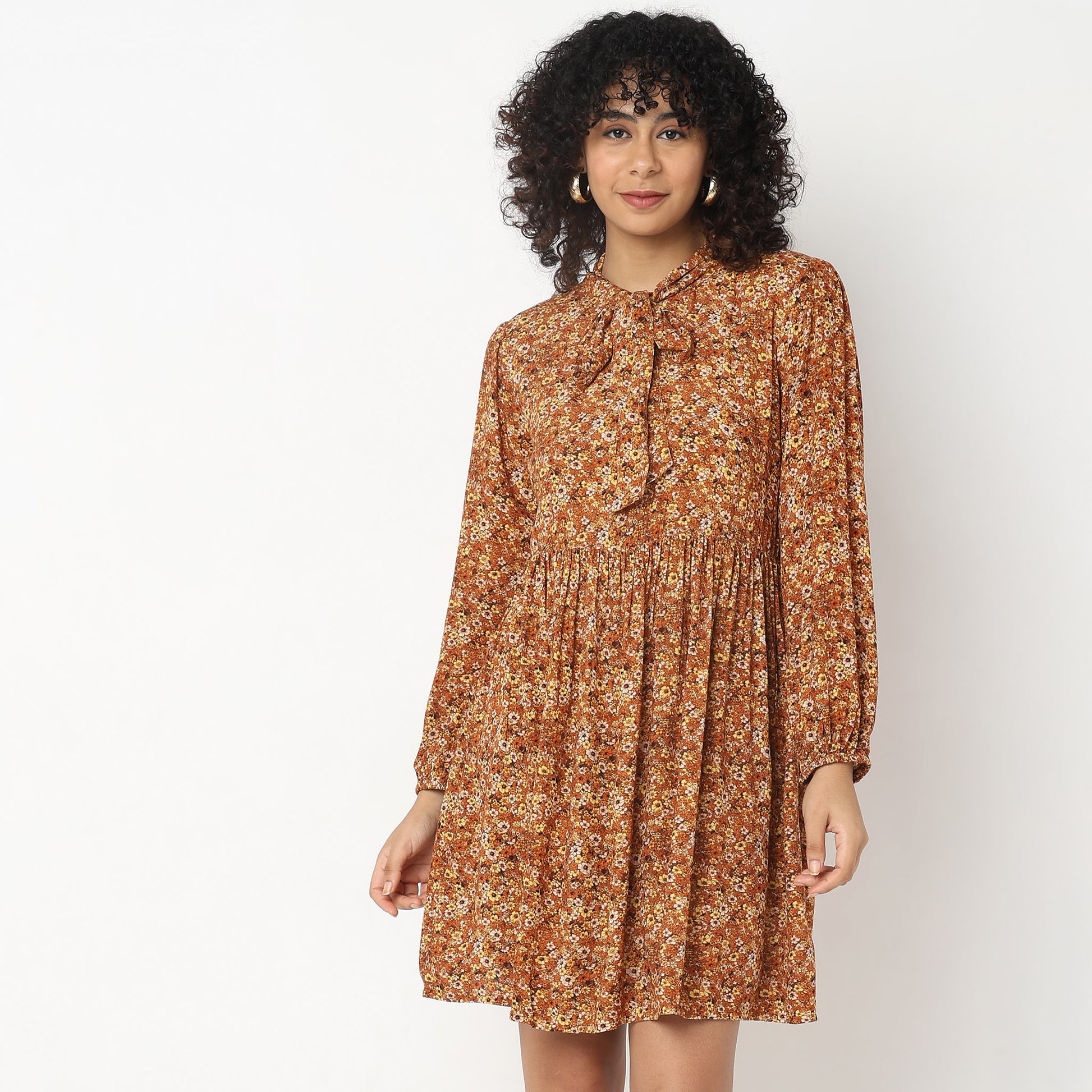 Regular Fit Floral Dress