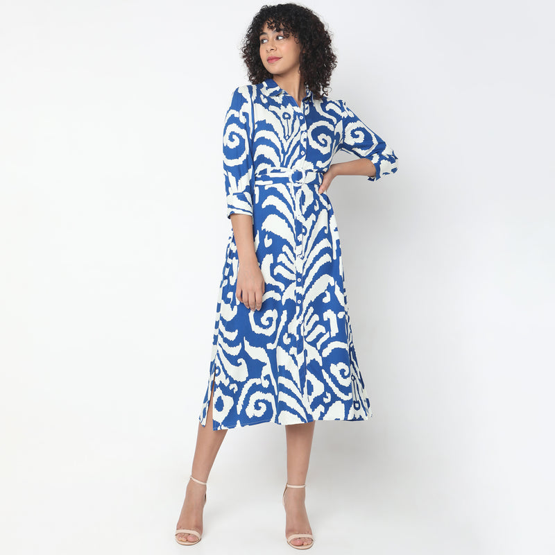 Flare Fit Abstract Dress