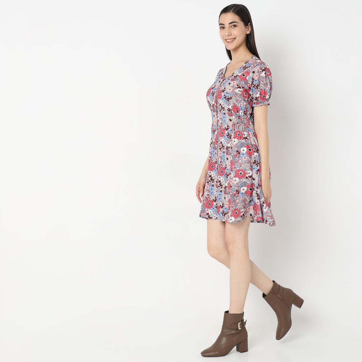 Flare Fit Floral Dress