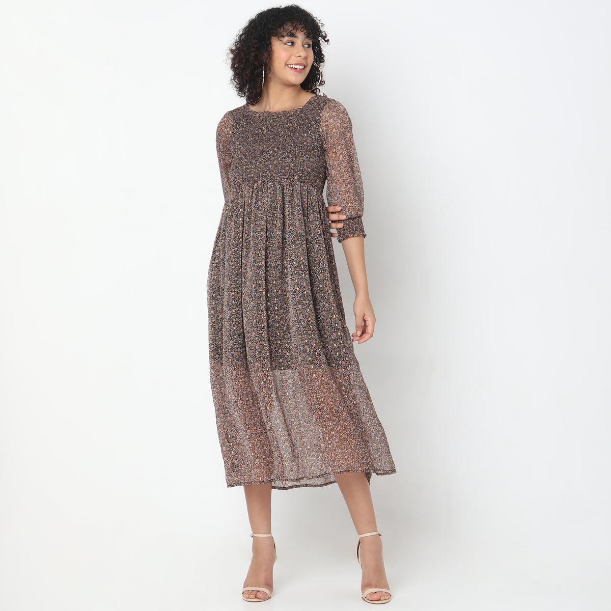 Regular Fit Floral Dress