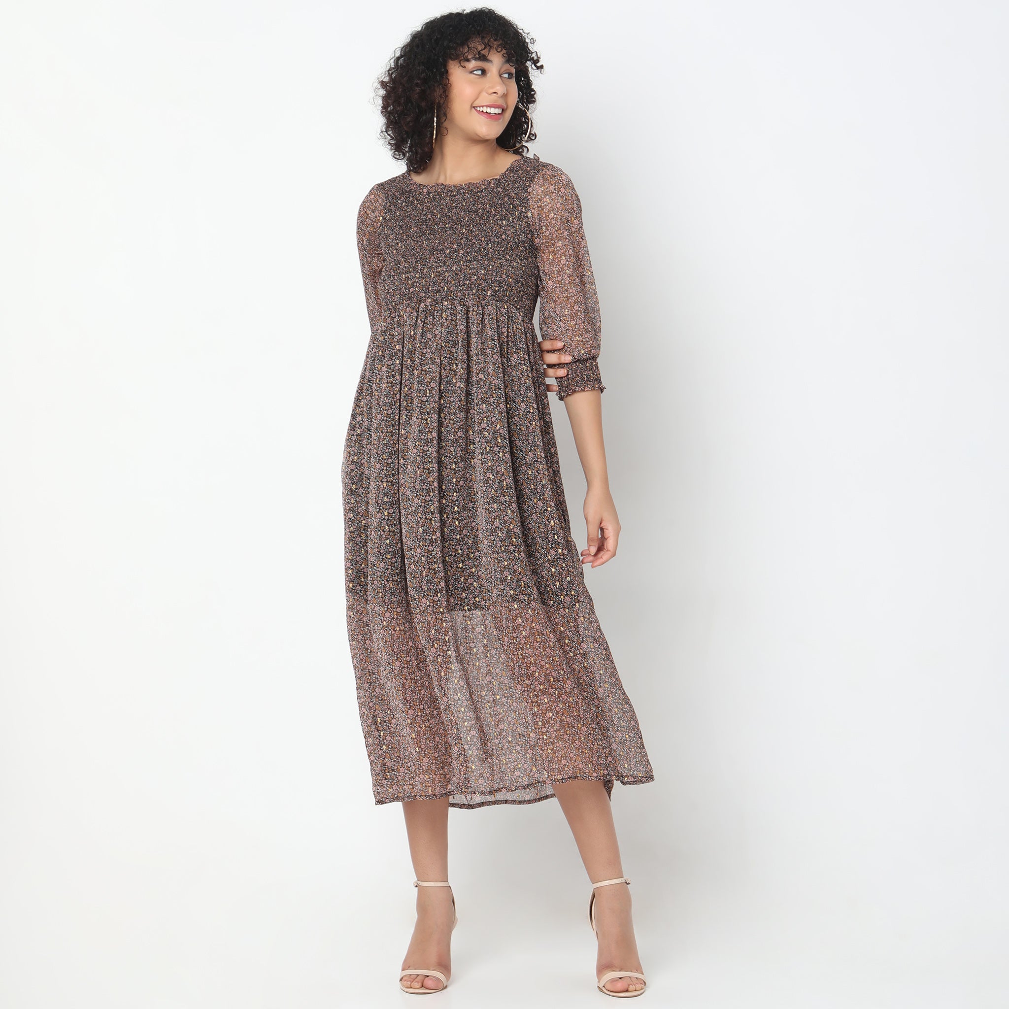 Regular Fit Floral Dress