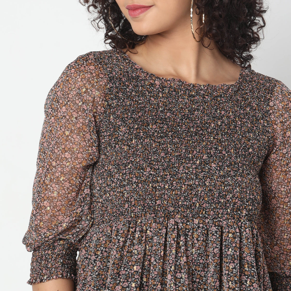 Regular Fit Floral Dress