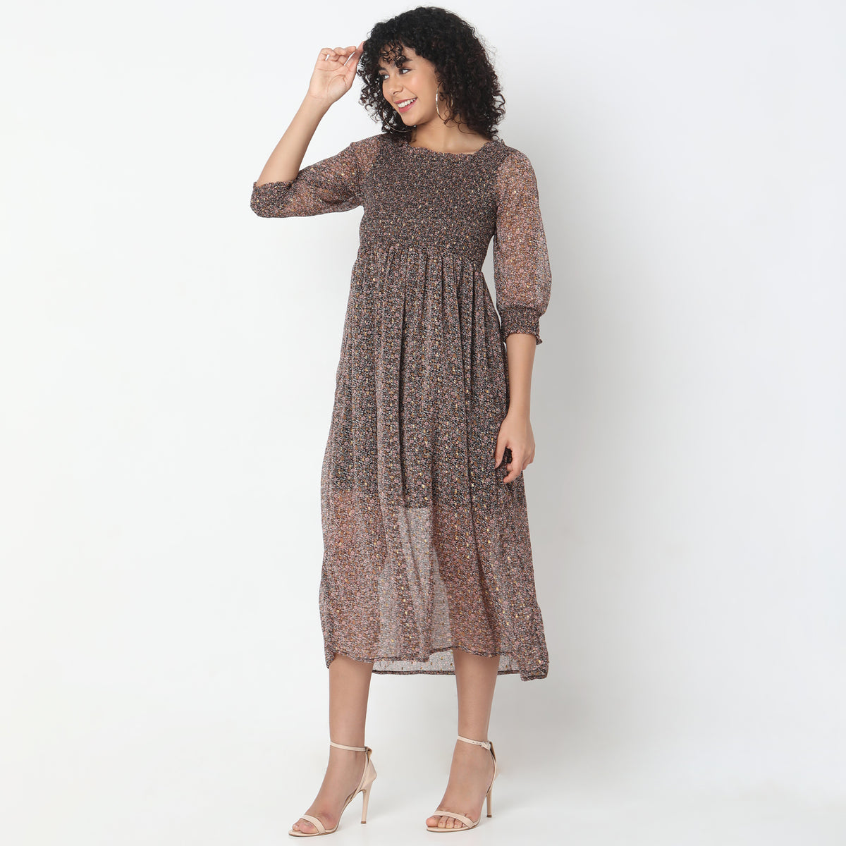 Regular Fit Floral Dress