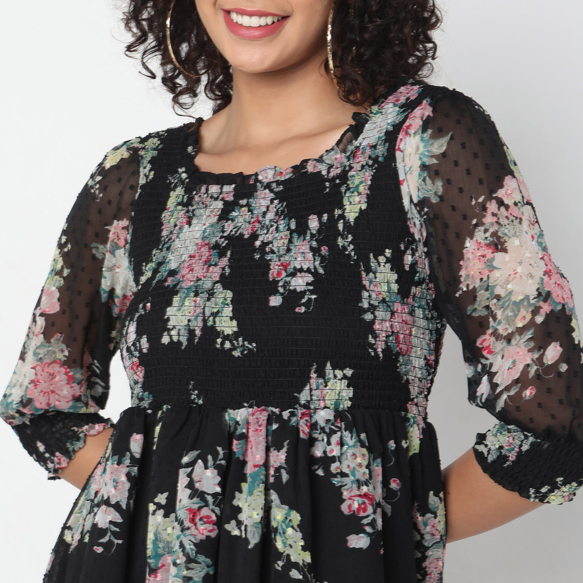 Regular Fit Floral Dress