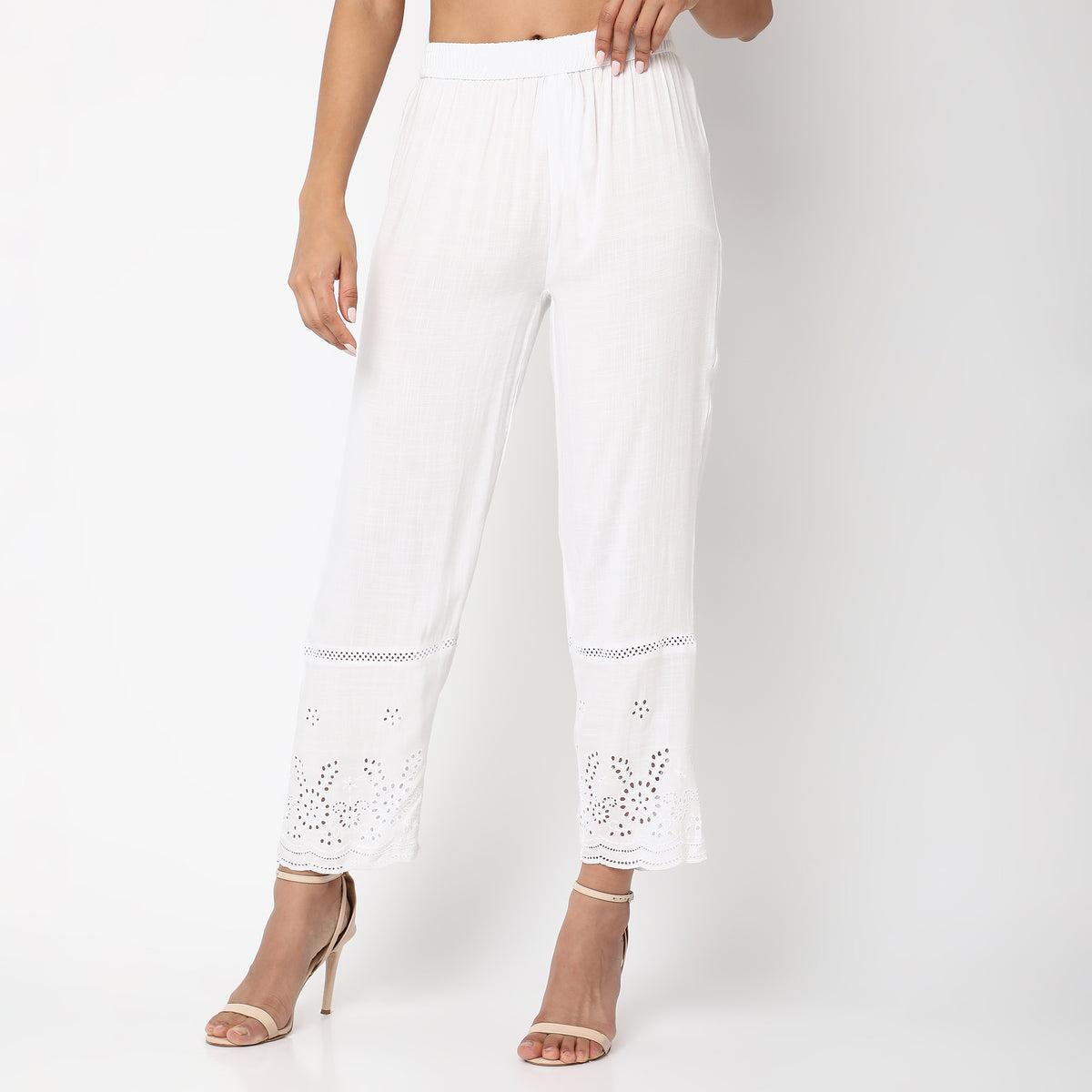 Regular Fit Embroidered Ethnic Pants