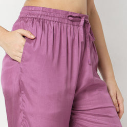 Straight Fit Solid Mid Rise Ethnic Pants