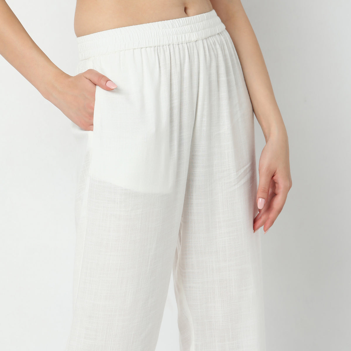 Straight Fit Solid  Ethnic Pants