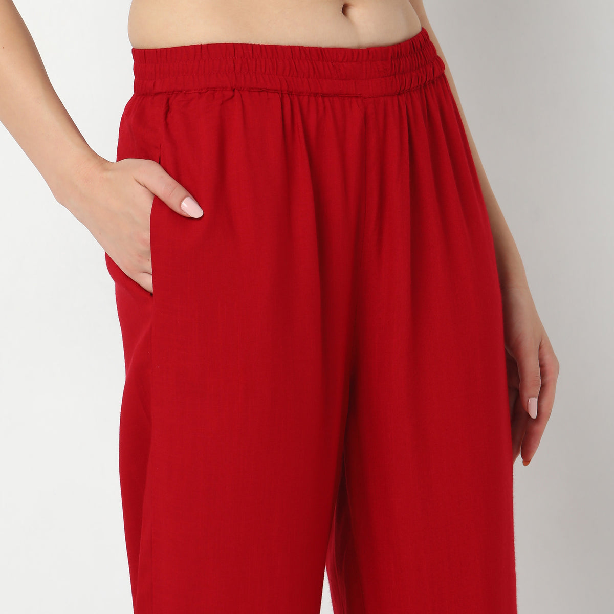 Straight Fit Solid  Ethnic Pants