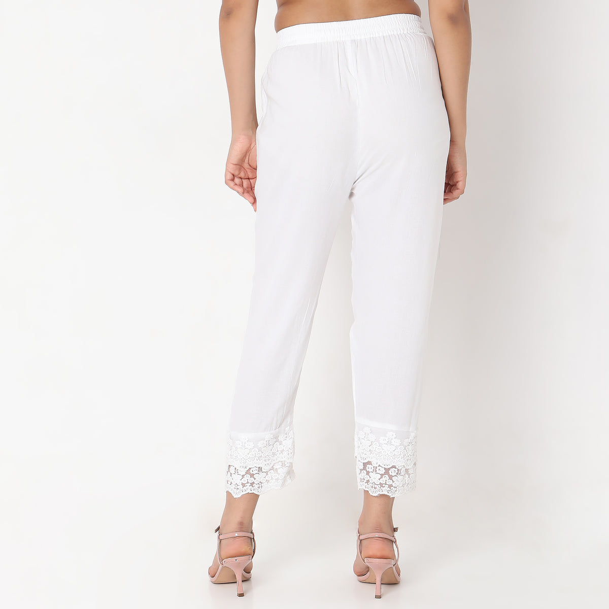 Straight Fit Solid Mid Rise Ethnic Pants