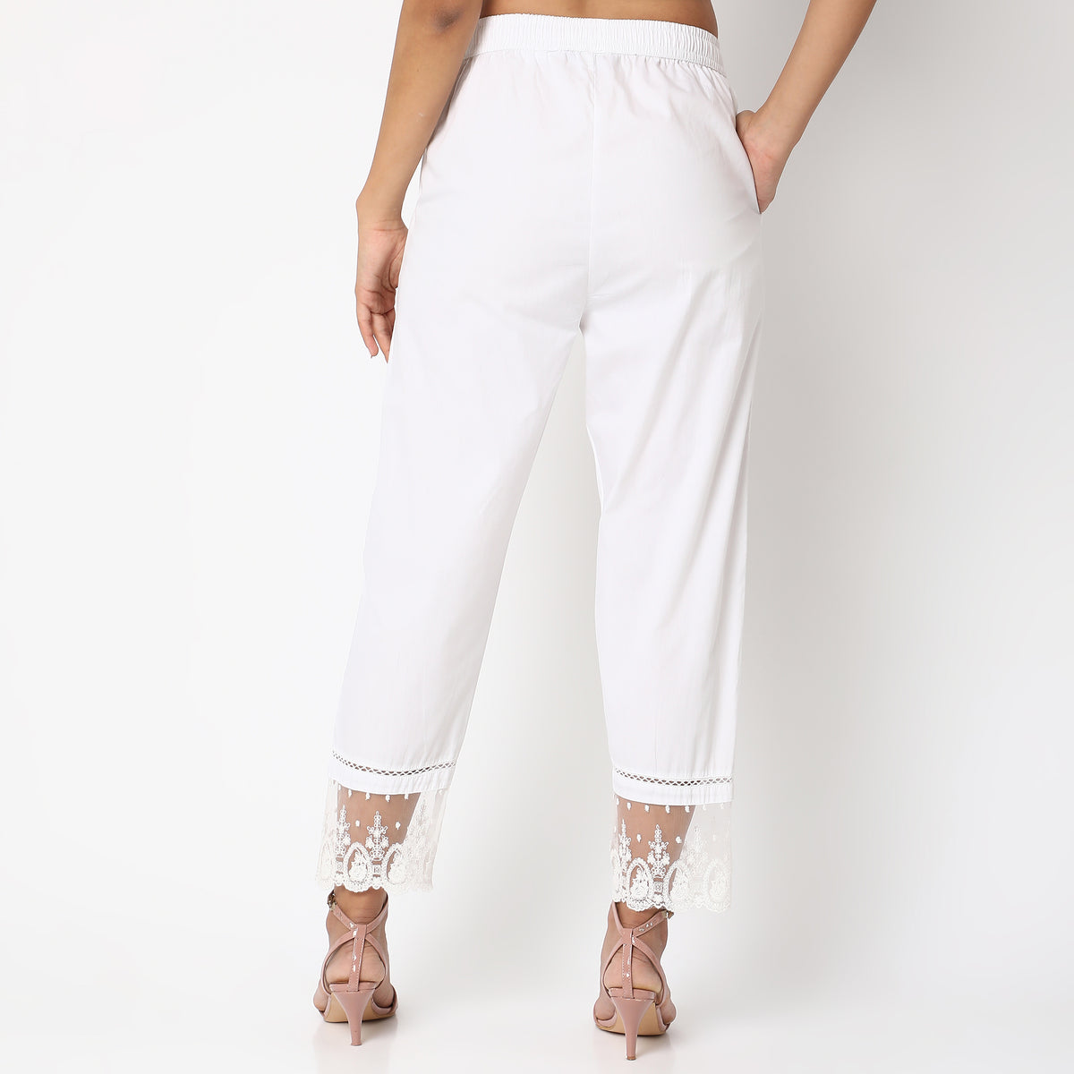 Straight Fit Solid Ethnic Pants