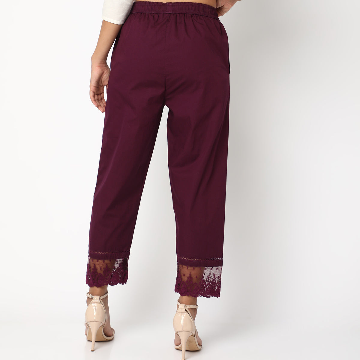 Straight Fit Solid Ethnic Pants