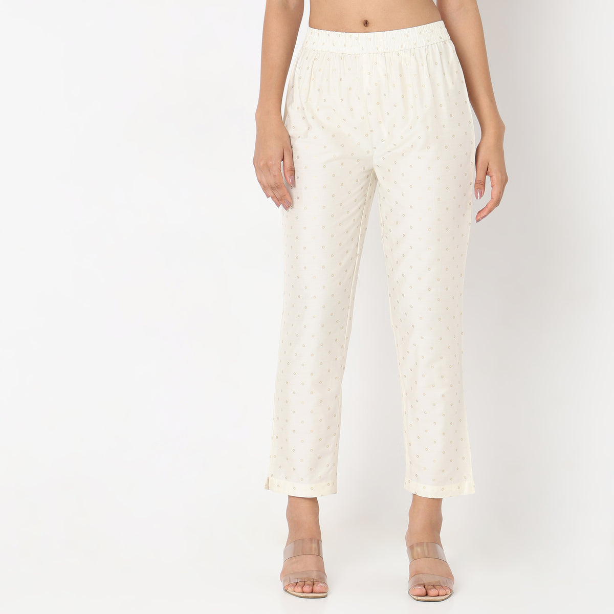 Straight Fit Printed Mid Rise Ethnic Pants