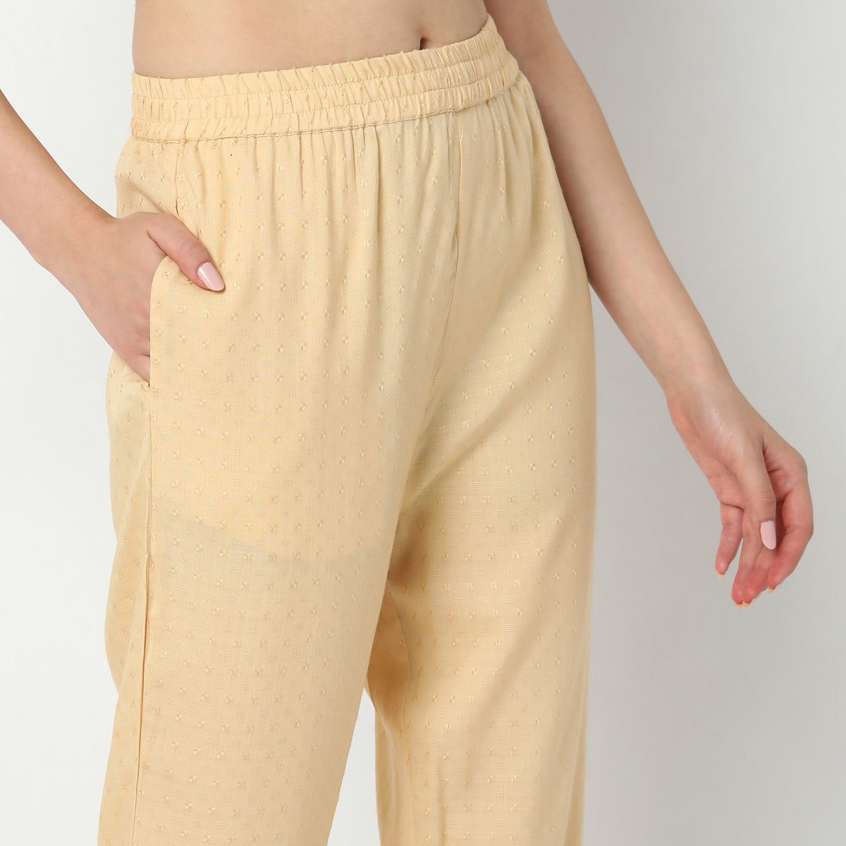 Straight Fit Solid  Ethnic Pants