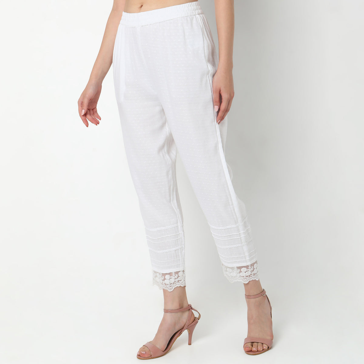 Straight Fit Solid  Ethnic Pants