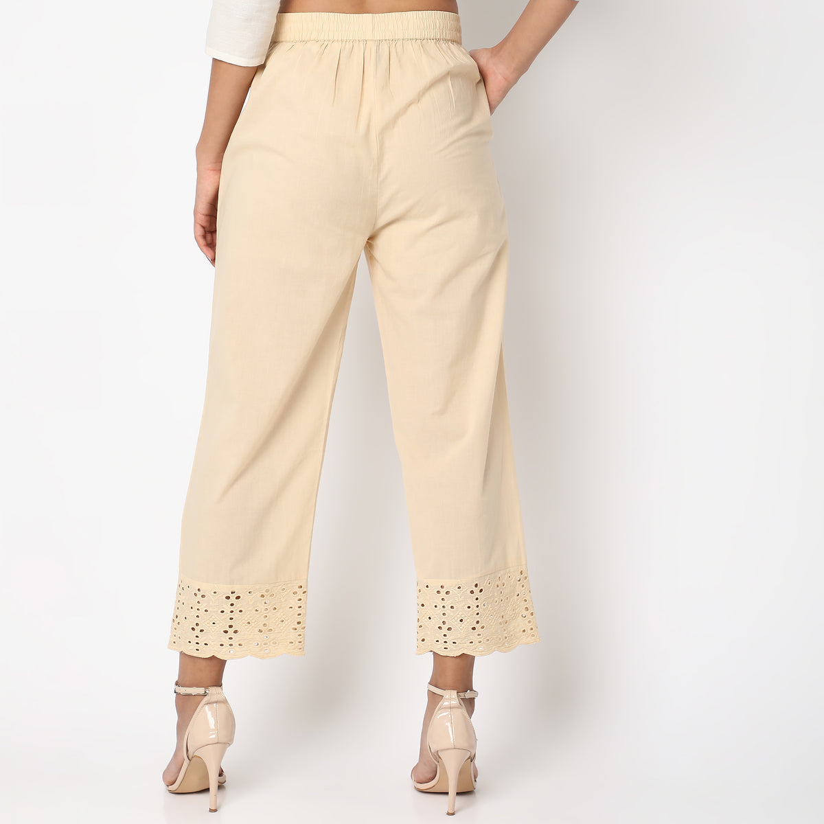 Straight Fit Solid Ethnic Pants