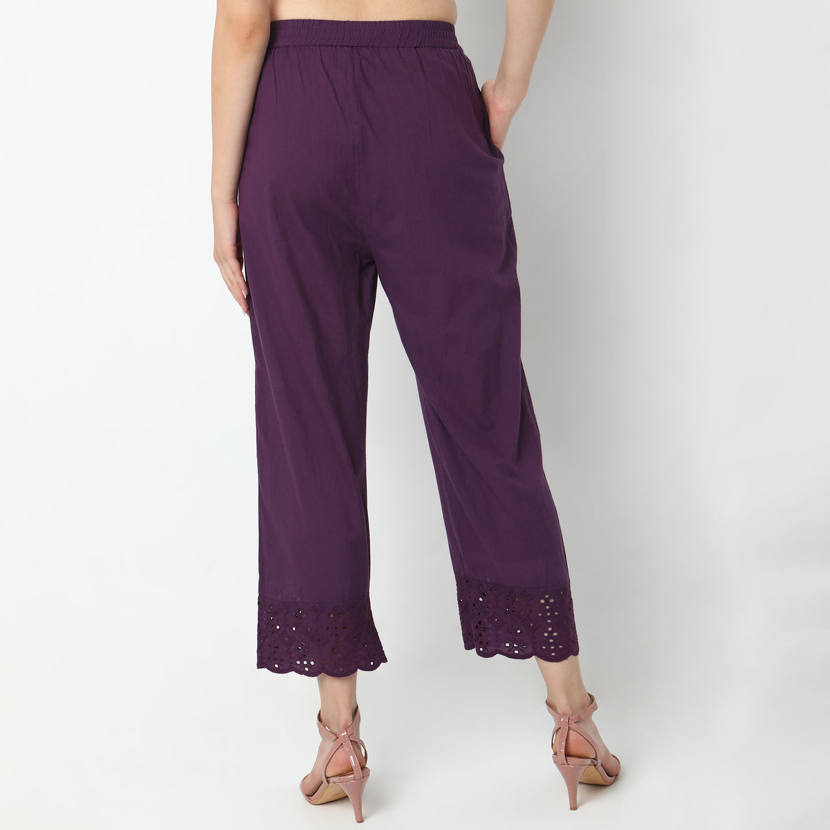 Straight Fit Solid  Ethnic Pants