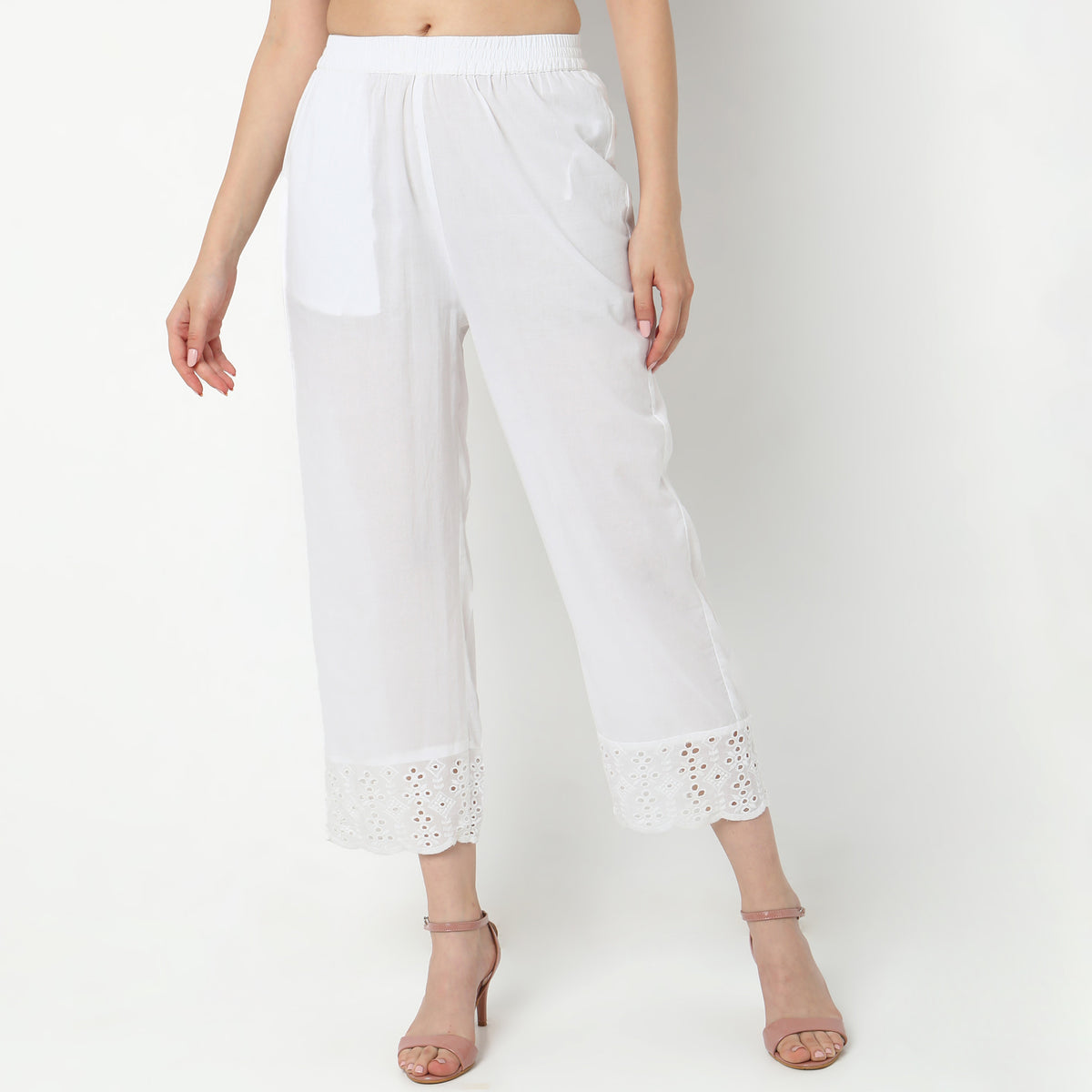 Straight Fit Solid  Ethnic Pants