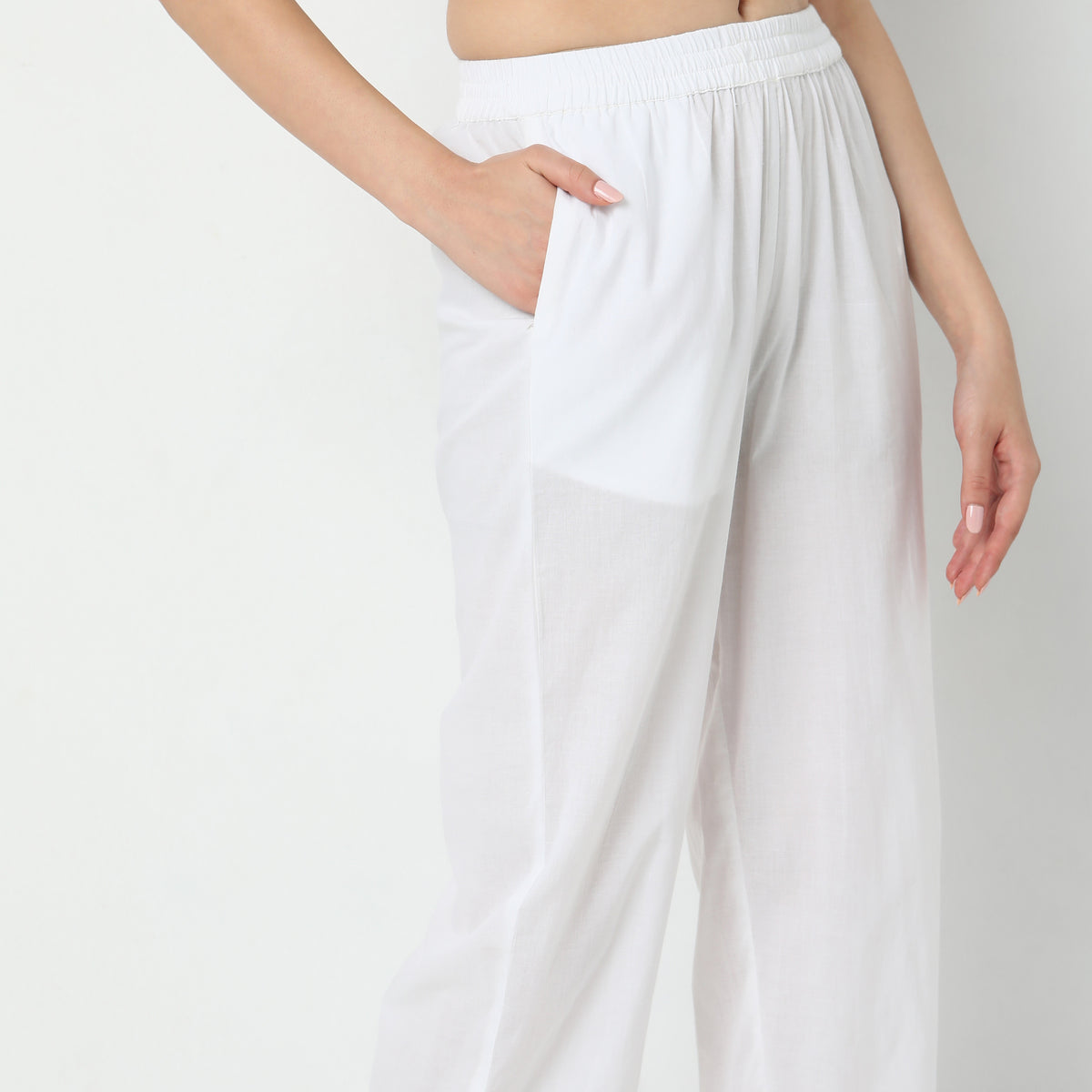 Straight Fit Solid  Ethnic Pants