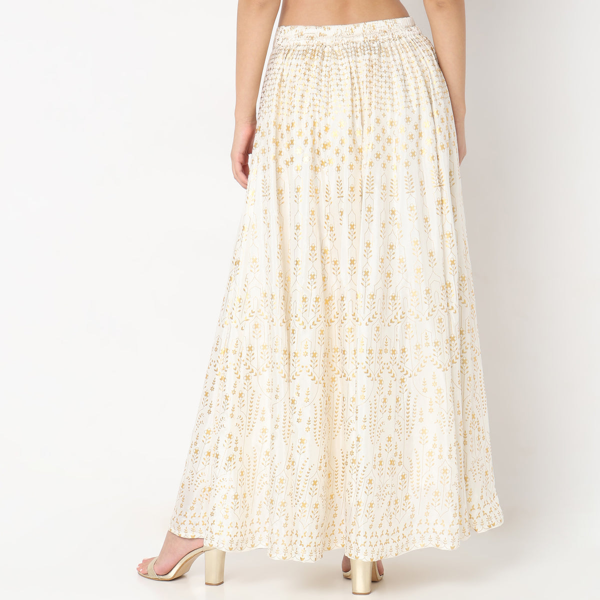 Flare Fit Printed Mid Rise Skirts