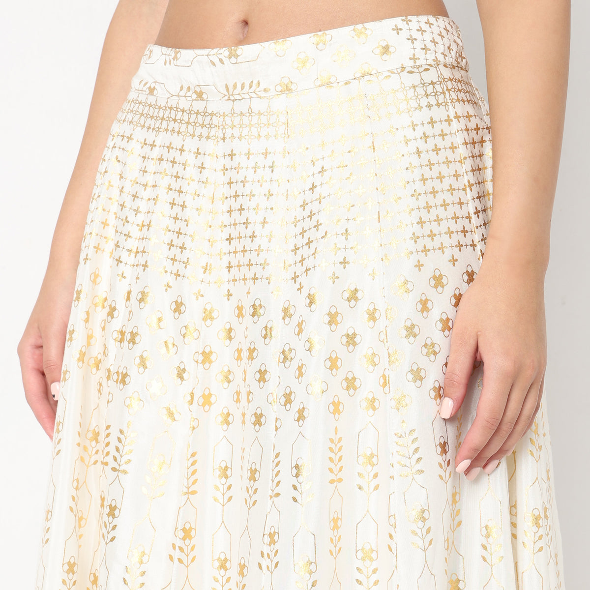 Flare Fit Printed Mid Rise Skirts