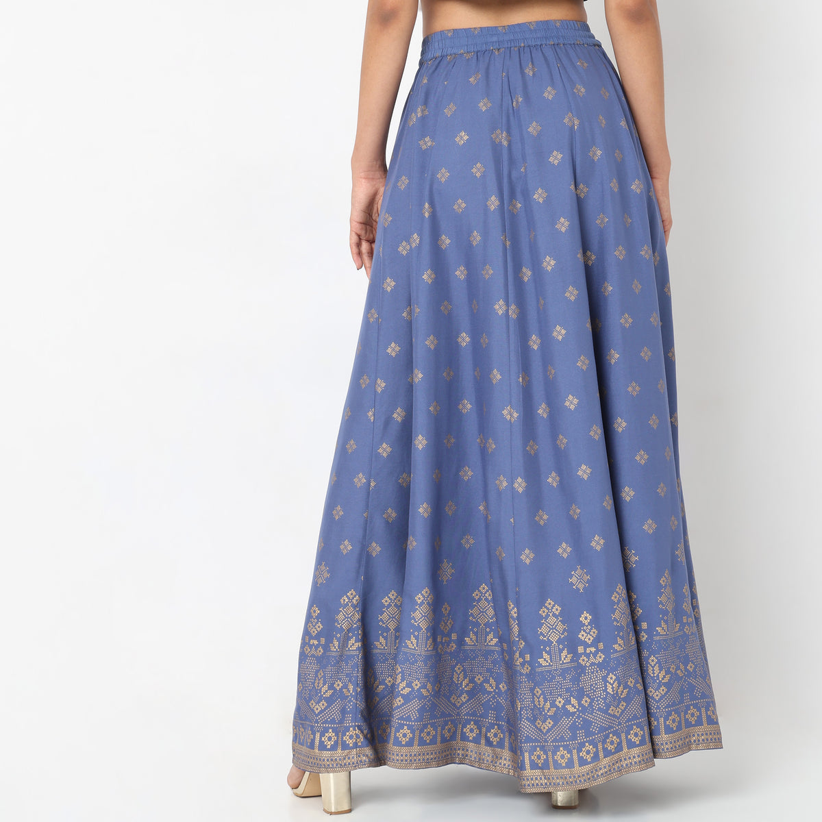 Flare Fit Printed Mid Rise Skirts