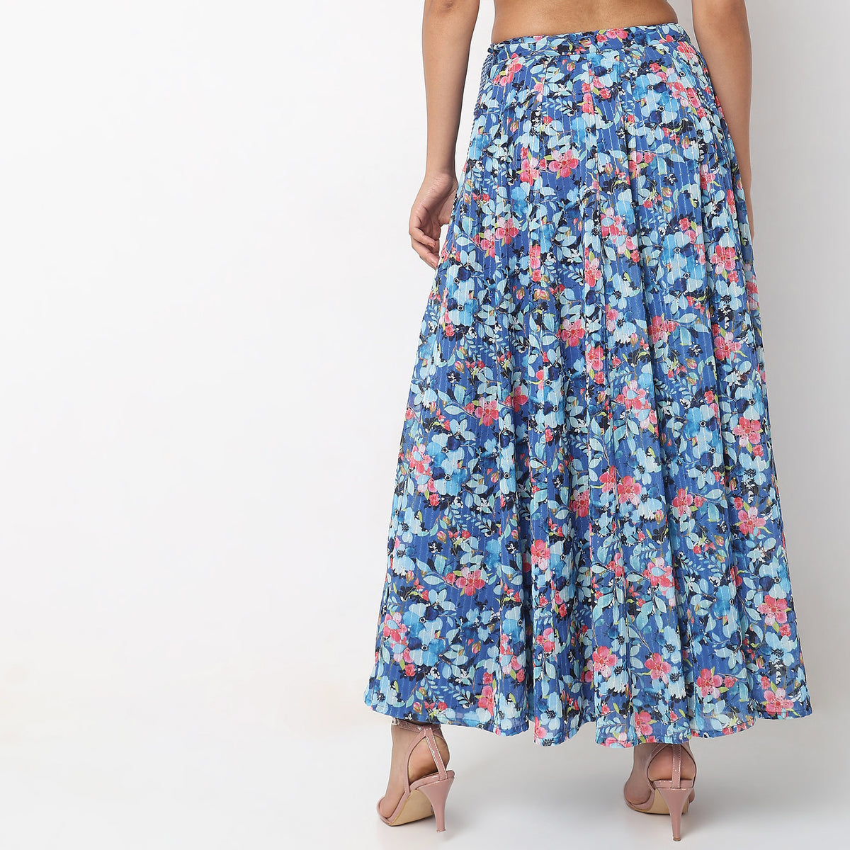 Flare Fit Printed Mid Rise Skirts