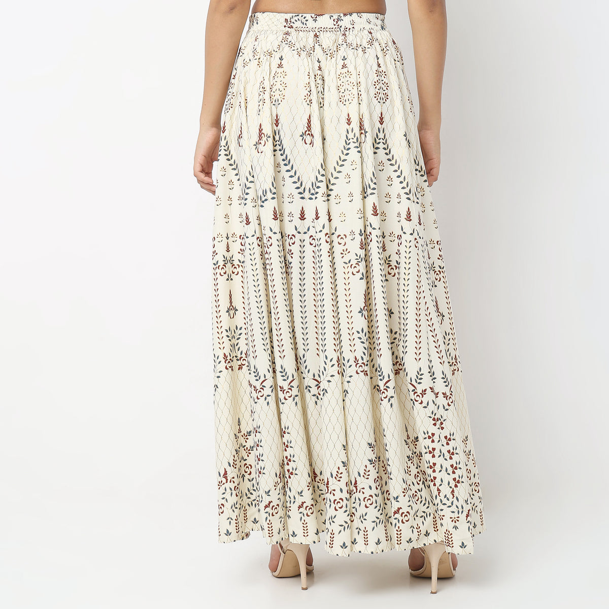 Flare Fit Printed Mid Rise Skirts