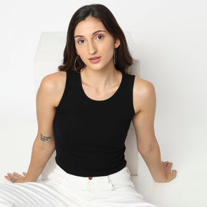 Women Wearing Regular Fit Solid T-Shirt