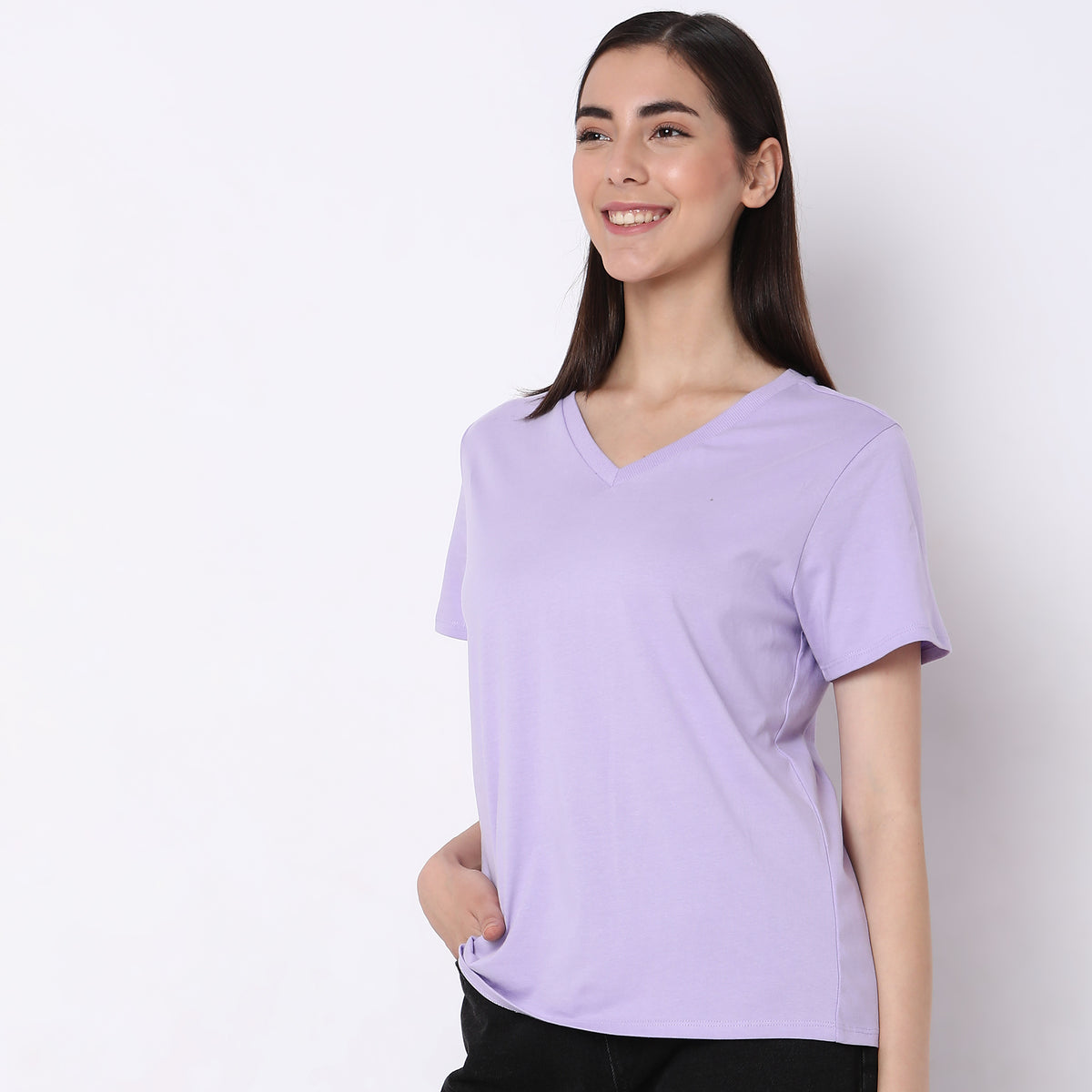 Regular Fit Solid T-Shirt