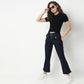 Boot Cut Solid High Rise Jeans