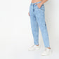 Slouch Fit Solid High Rise Jeans