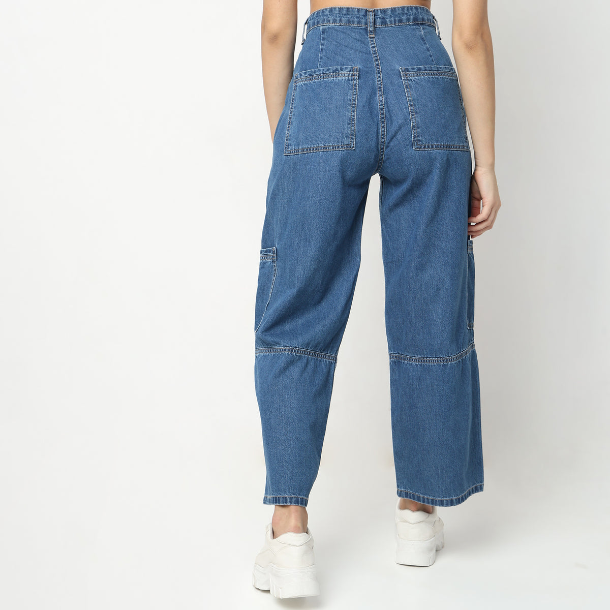 Regular Fit Solid High Rise Jeans